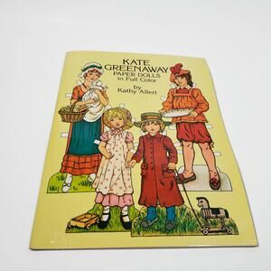 1981 Kate Greenaway Paper Dolls in Full Color by Kathy Allert Book Unused